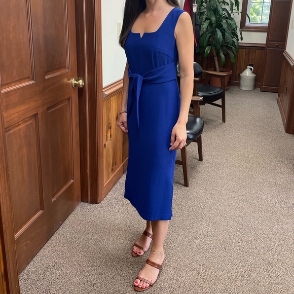 Cobalt Blue Adrianna Papell Midi Dress - Picture 5 of 11